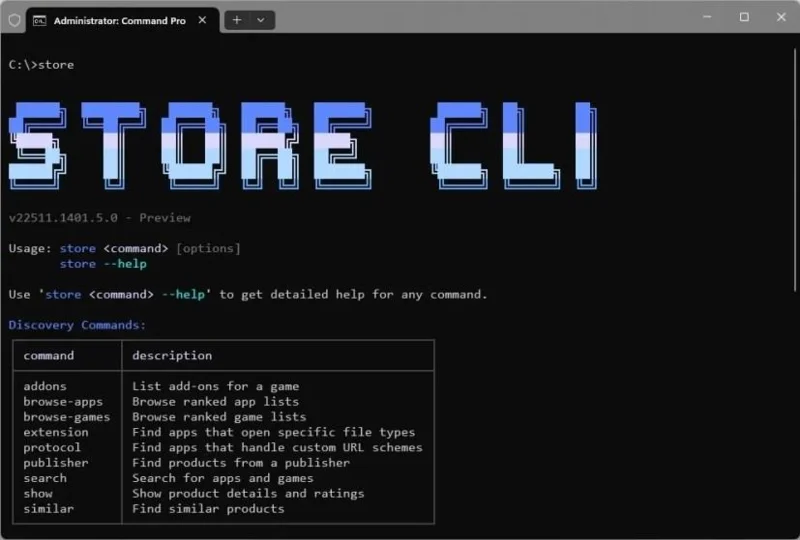 Windows 11 มี Microsoft Store เวอร์ชันใหม่ที่เป็นแบบบรรทัดคำสั่ง (Store CLI)