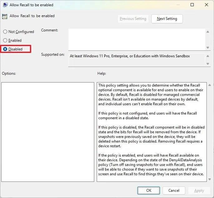 4 modi rapidi per disabilitare definitivamente la funzione Richiamo di Windows su Windows 11