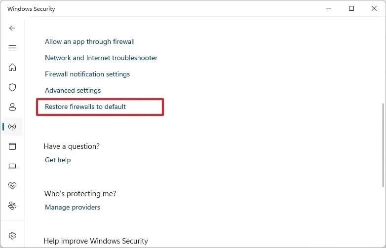 วิธีรีเซ็ตการตั้งค่าไฟร์วอลล์ Defender บน Windows 11