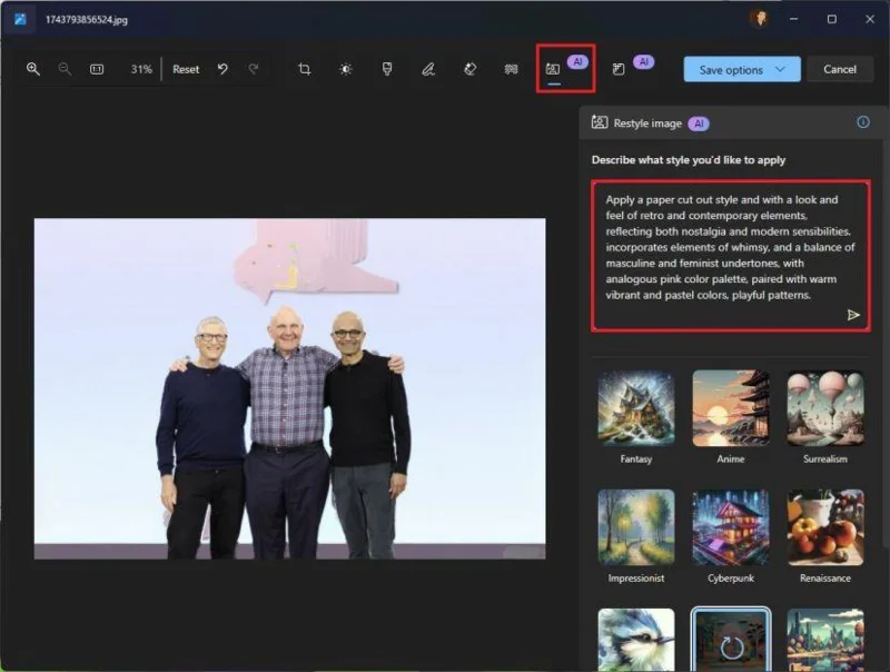 วิธีเปลี่ยนรูปภาพธรรมดาให้เป็นงานศิลปะด้วยฟังก์ชัน Restyle Image ในแอป Photos สำหรับ Windows 11