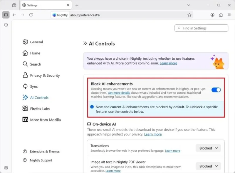 FirefoxでAI機能を完全に無効にする方法 FirefoxでAI機能を完全に無効にする方法