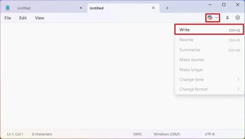 Windows 11のWrite for Notepadを使用してAIでテキストを生成する方法