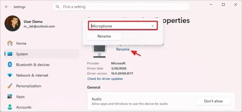 Cómo cambiar el nombre de los dispositivos de audio en Windows 11
