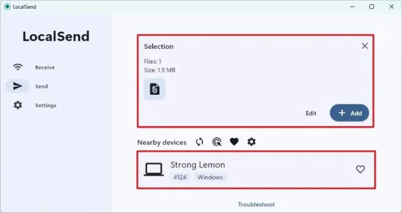 Windows 11でLocalSendを使用してネットワーク経由でファイルを転送する方法