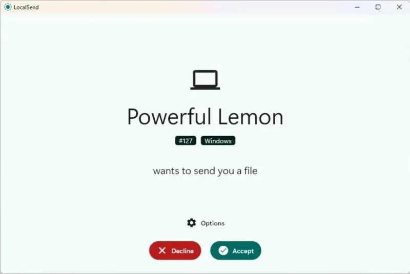 Windows 11でLocalSendを使用してネットワーク経由でファイルを転送する方法