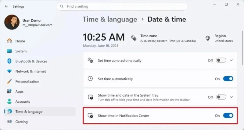 Come visualizzare l'ora nel Centro notifiche di Windows 11