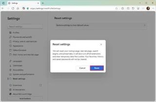 Cum se resetează setările la valorile implicite în Microsoft Edge