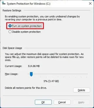 Come creare un punto di ripristino del sistema su Windows 11