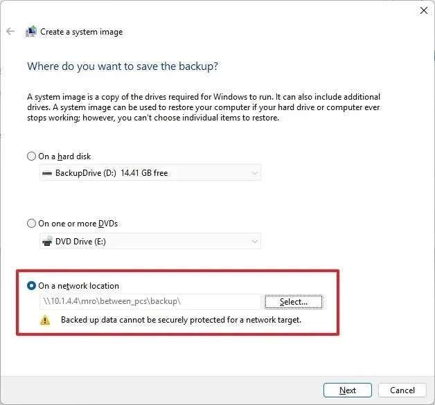 Come creare un backup completo su un'unità di rete su Windows 11, 10