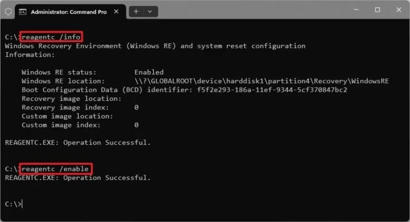 Come abilitare o disabilitare WinRE su Windows 11, 10