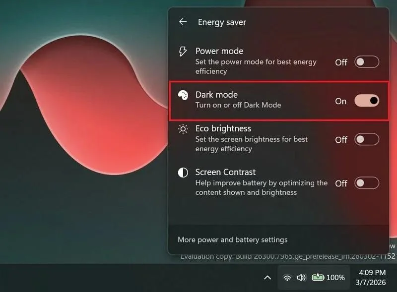 W systemie Windows 11 przełączanie trybu ciemnego może być w końcu szybsze dzięki nowemu przełącznikowi szybkich ustawień