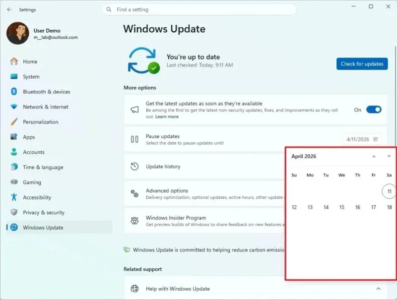 Come abilitare i nuovi controlli per mettere in pausa gli aggiornamenti su Windows 11