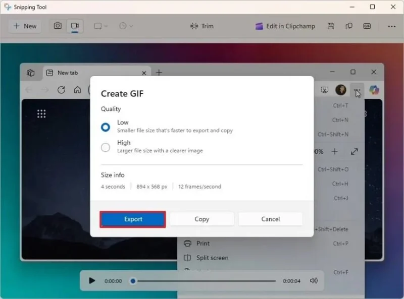Come creare GIF su Windows 11 utilizzando lo Strumento di cattura.