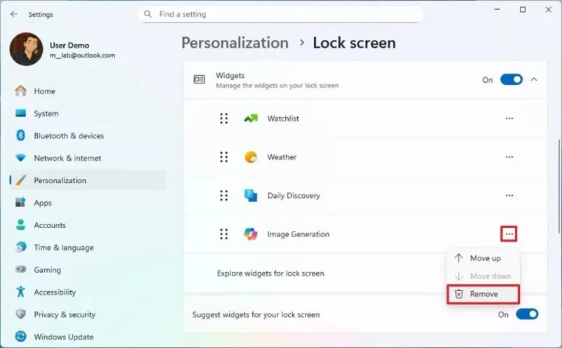 Come modificare o disabilitare i widget della schermata di blocco su Windows 11
