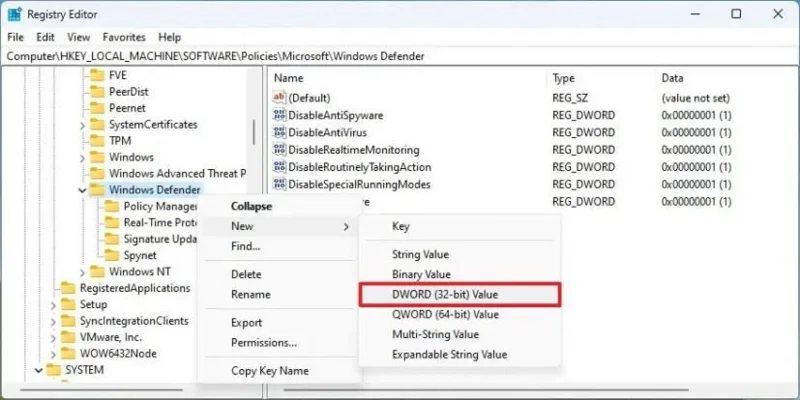 Come disabilitare definitivamente Defender Antivirus su Windows 11