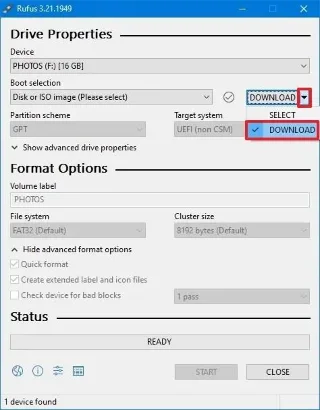 Come scaricare l'immagine ISO di Windows 10 su un'unità USB con Rufus