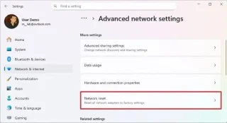 Как сбросить настройки сетевого адаптера Ethernet в Windows 11