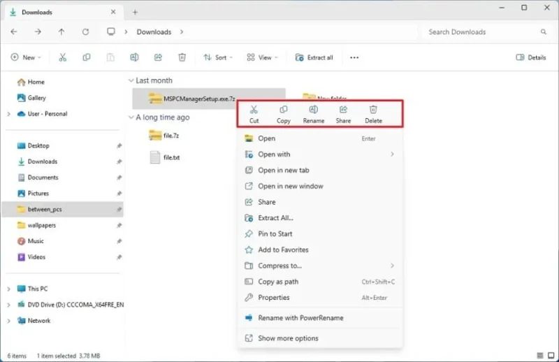 การอัปเดต Windows 11 build 22635.4660 หน้าเกี่ยวกับพร้อมมุมมองการ์ดสำหรับข้อมูลจำเพาะ