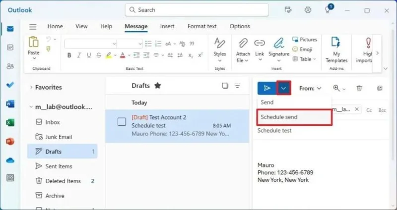 كيفية جدولة البريد الإلكتروني في تطبيق Outlook