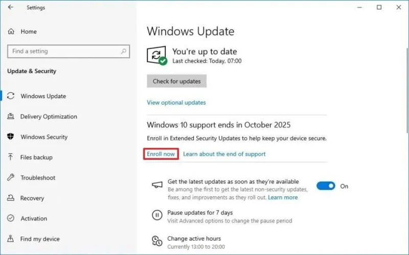 Come registrarsi per ricevere aggiornamenti di sicurezza estesi (ESU) gratuiti dopo la fine del supporto di Windows 10