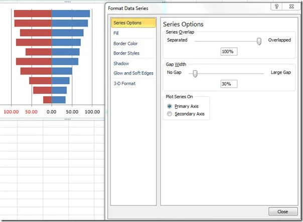 Istogramma comparativo in Excel 2010