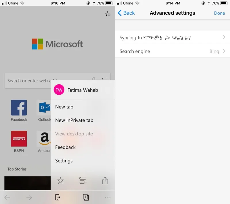 Prova pratica con Microsoft Edge per iOS e Android