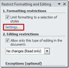 Limita la modifica al documento Word 2010 protetto