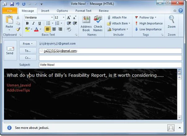 Senden und Empfangen von Umfrageergebnissen in Outlook 2010