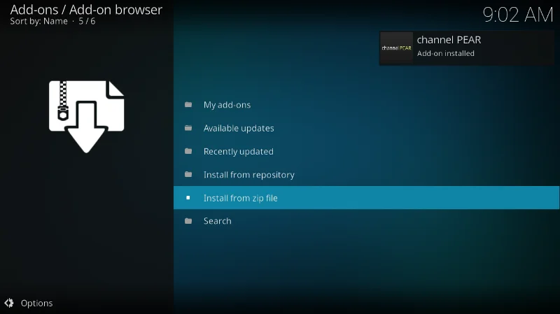 Componente aggiuntivo Channel Pear Kodi, tutorial di installazione e scoperta
