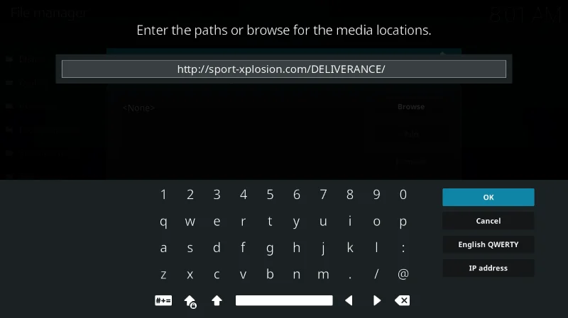 Дополнение Deliverance для Kodi (альтернатива Sports Devil)