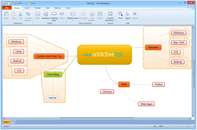 MindMaple è uno strumento di mappe mentali per Windows e iOS con accesso multi-PC