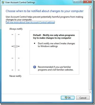 Due modi per ottimizzare l'UAC di Windows 7