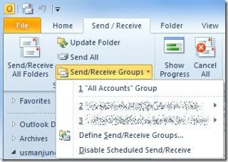Outlook 2010 – Übersicht zum Senden/Empfangen