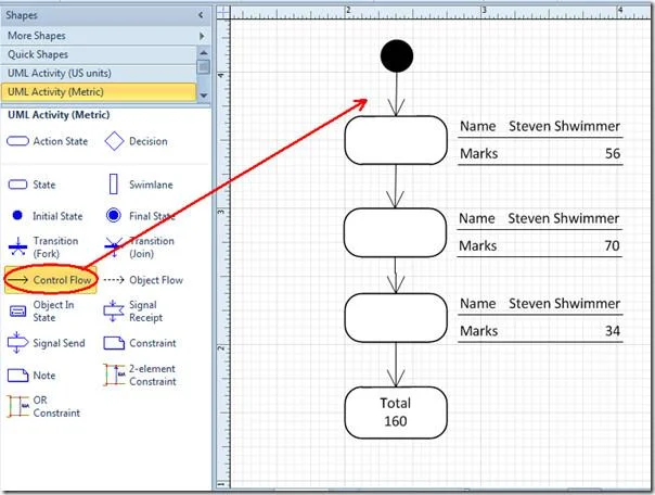 Erstellen Sie Diagramme in MS Visio 2010 durch Verknüpfen einer Excel-Tabelle