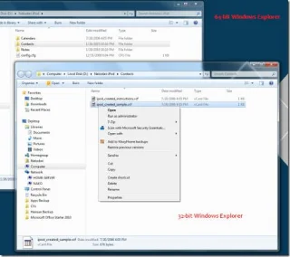 Abrir la carpeta del Explorador de Windows en el Shell de 32 bits en Windows 7 de 64 bits