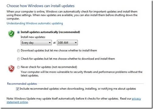 Disattivare Windows 7/Vista dal download degli aggiornamenti automatici