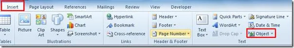 Visio-Zeichnung in Word 2010-Dokument einbetten