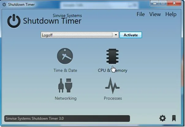 El temporizador de apagado realiza una acción según los eventos del sistema de Windows