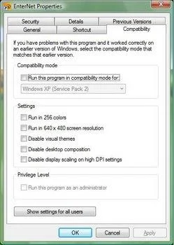 運行與 Windows 7/Vista 不相容的程序