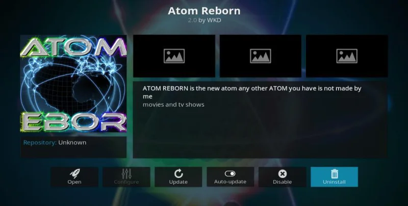 Atom Reborn Kodi Add-on – Installation und Funktionen