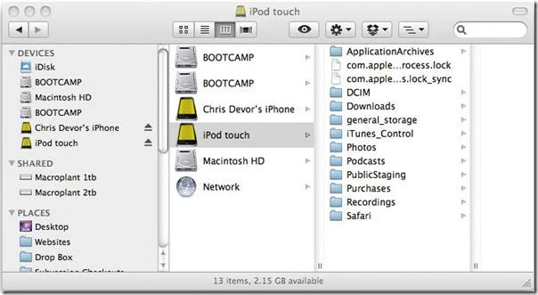 Phone Disk monta iPhone, iPad, iPod Touch nel Finder come unità disco USB [Mac]