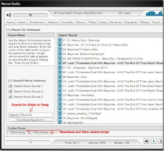 Nexus Radioでラジオを聴いたり音楽をダウンロードしたり