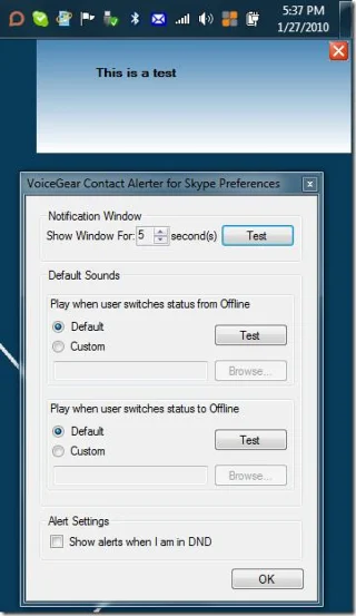 Activar la respuesta automática de Skype y recibir alertas de mensajes de contacto