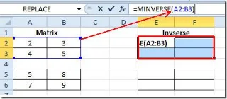 Excel 2010: Matrix-Inverse-Funktion (MINVERSE)