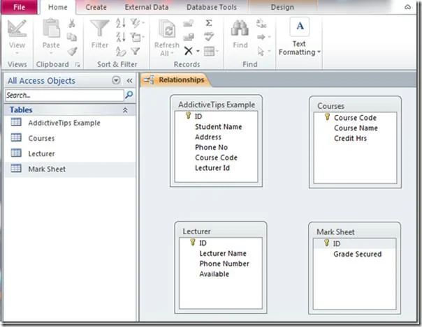 Access 2010: creazione di relazioni tra tabelle di database