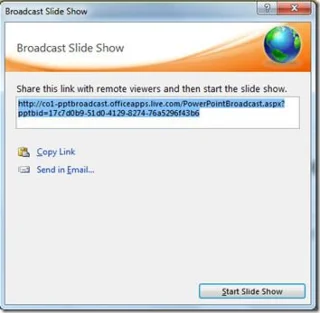 PowerPoint 2010 Broadcast-Funktion