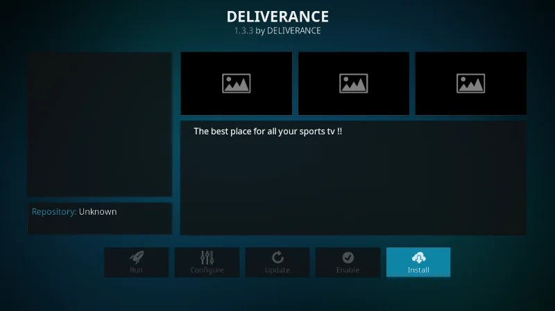 Дополнение Deliverance для Kodi (альтернатива Sports Devil)