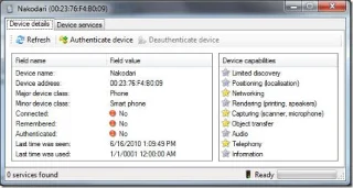 Escáner de red Bluetooth de Windows
