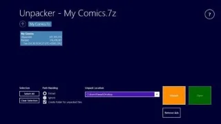 使用 Unpacker 在 Windows 8 和 RT 上擷取 ZIP、RAR、7z 和其他檔案