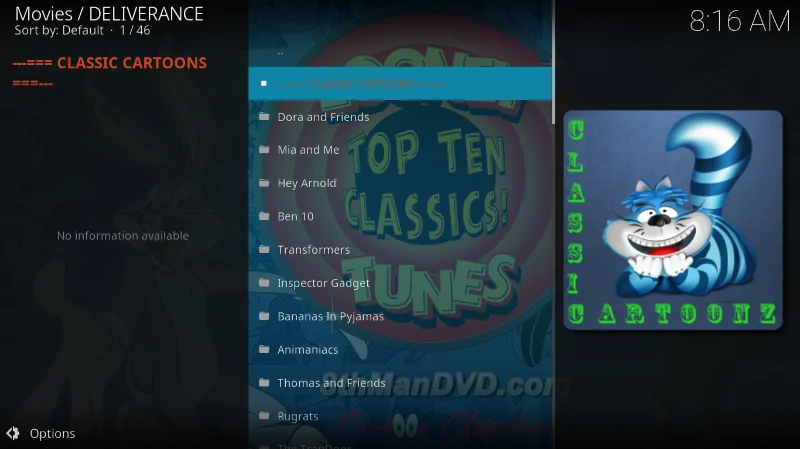 Дополнение Deliverance для Kodi (альтернатива Sports Devil)